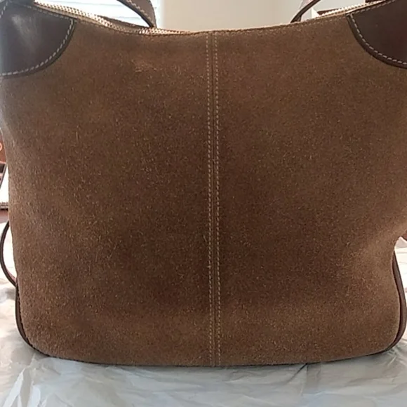 Dooney & Bourke Brown Suede Bag - Picture 3 of 11